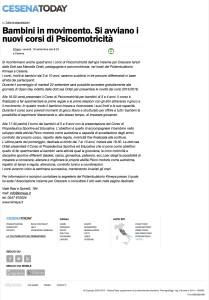 CesenaToday 18 settembre 2015 Bambini in movimento. Si avviano i nuovi corsi di Psicomotricità : Segnalazione a Cesena